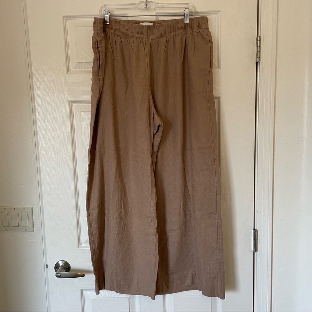 Abercrombie linen blend wide leg pants size XL
